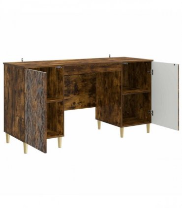 vidaXL Desk Smoked Oak 142.5 x 50 x 75 cm Engineered Wood