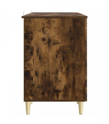 vidaXL Desk Smoked Oak 142.5 x 50 x 75 cm Engineered Wood
