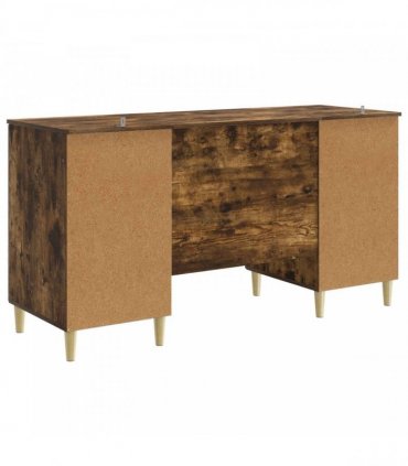 vidaXL Desk Smoked Oak 142.5 x 50 x 75 cm Engineered Wood