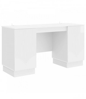 vidaXL Desk High Gloss White 142.5 x 50 x 75 cm Engineered Wood