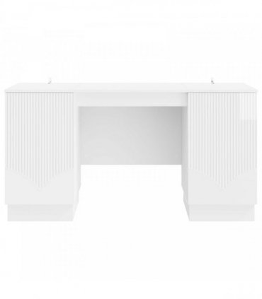 vidaXL Desk High Gloss White 142.5 x 50 x 75 cm Engineered Wood