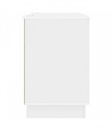 vidaXL Desk High Gloss White 142.5 x 50 x 75 cm Engineered Wood