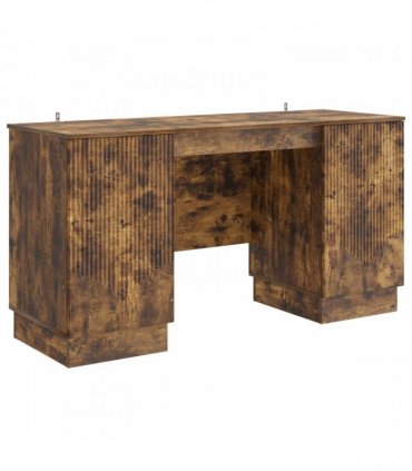 vidaXL Desk Smoked Oak 142.5 x 50 x 75 cm Engineered Wood