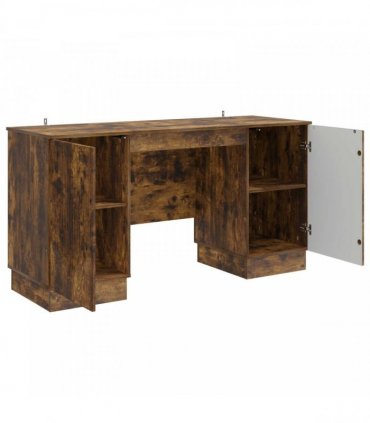 vidaXL Desk Smoked Oak 142.5 x 50 x 75 cm Engineered Wood