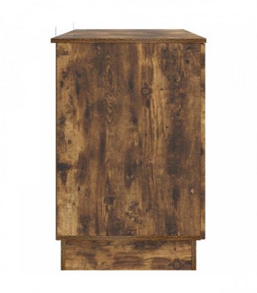 vidaXL Desk Smoked Oak 142.5 x 50 x 75 cm Engineered Wood