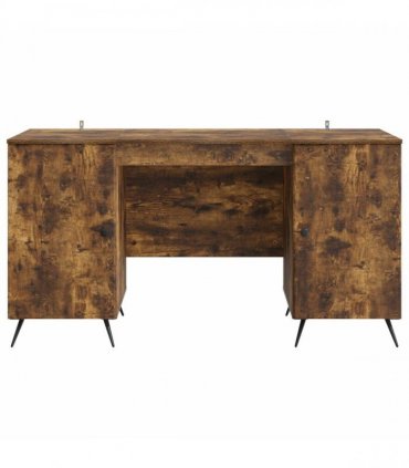vidaXL Desk Smoked Oak 142.5 x 50 x 75 cm Engineered Wood
