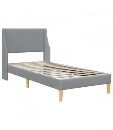 vidaXL Bed Frame with Mattress Light Grey 90 x 190 cm Fabric