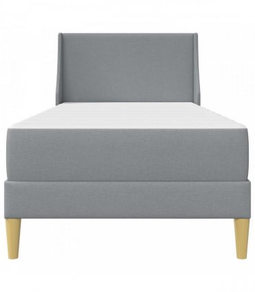 vidaXL Bed Frame with Mattress Light Grey 90 x 190 cm Fabric
