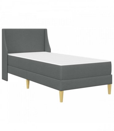 vidaXL Bed Frame with Mattress Dark Grey 90 x 190 cm Fabric