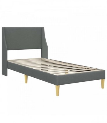 vidaXL Bed Frame with Mattress Dark Grey 90 x 190 cm Fabric