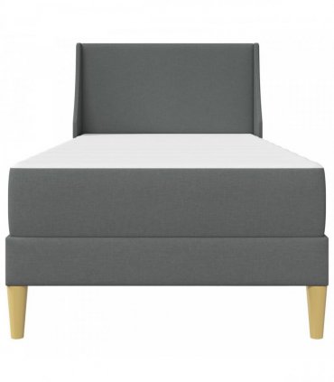 vidaXL Bed Frame with Mattress Dark Grey 90 x 190 cm Fabric