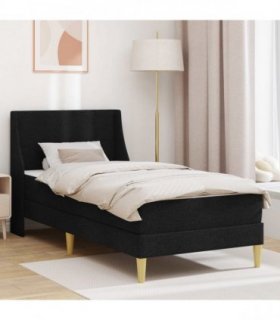 vidaXL Bed Frame with Mattress Black 90 x 190 cm Fabric