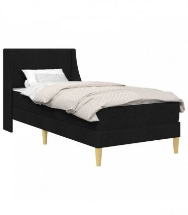 vidaXL Bed Frame with Mattress Black 90 x 190 cm Fabric