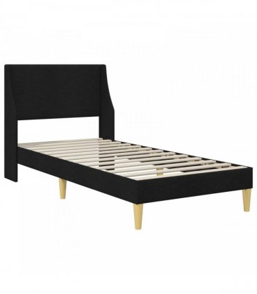 vidaXL Bed Frame with Mattress Black 90 x 190 cm Fabric