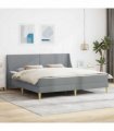 vidaXL Bed Frame with Mattress Light Grey 180 x 200 cm Fabric