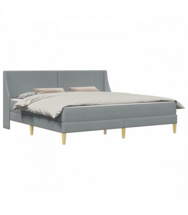 vidaXL Bed Frame with Mattress Light Grey 180 x 200 cm Fabric