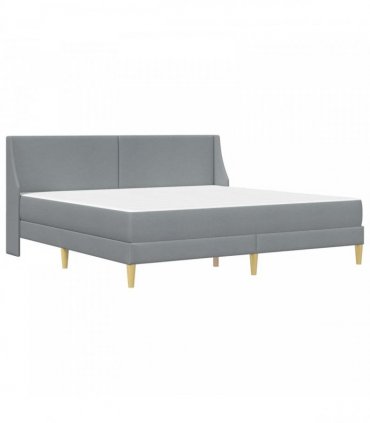 vidaXL Bed Frame with Mattress Light Grey 180 x 200 cm Fabric
