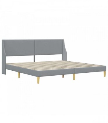 vidaXL Bed Frame with Mattress Light Grey 180 x 200 cm Fabric