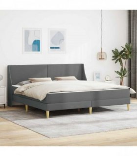 vidaXL Bed Frame with Mattress Dark Grey 180 x 200 cm Fabric