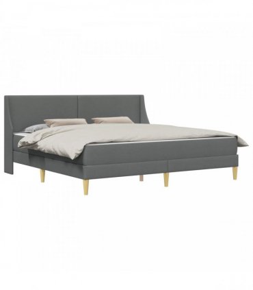 vidaXL Bed Frame with Mattress Dark Grey 180 x 200 cm Fabric