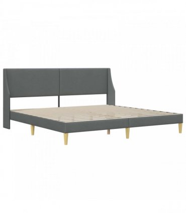 vidaXL Bed Frame with Mattress Dark Grey 180 x 200 cm Fabric
