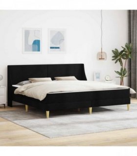 vidaXL Bed Frame with Mattress Black 180 x 200 cm Fabric