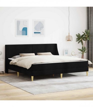 vidaXL Bed Frame with Mattress Black 180 x 200 cm Fabric