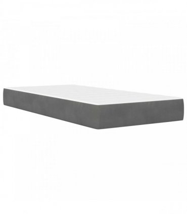 vidaXL Bed Frame with Mattress Dark Grey 90 x 190 cm Velvet