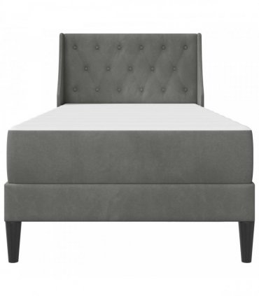 vidaXL Bed Frame with Mattress Dark Grey 90 x 190 cm Velvet