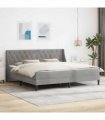 vidaXL Bed Frame with Mattress Light Grey 180 x 200 cm Velvet