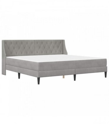 vidaXL Bed Frame with Mattress Light Grey 180 x 200 cm Velvet