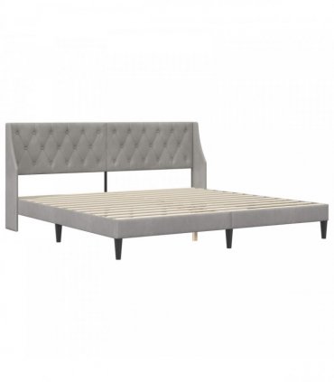 vidaXL Bed Frame with Mattress Light Grey 180 x 200 cm Velvet
