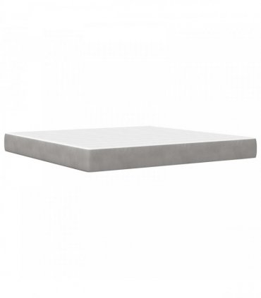 vidaXL Bed Frame with Mattress Light Grey 180 x 200 cm Velvet