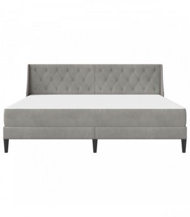 vidaXL Bed Frame with Mattress Light Grey 180 x 200 cm Velvet