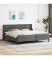 vidaXL Bed Frame with Mattress Dark Grey 180 x 200 cm Velvet