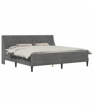vidaXL Bed Frame with Mattress Dark Grey 180 x 200 cm Velvet