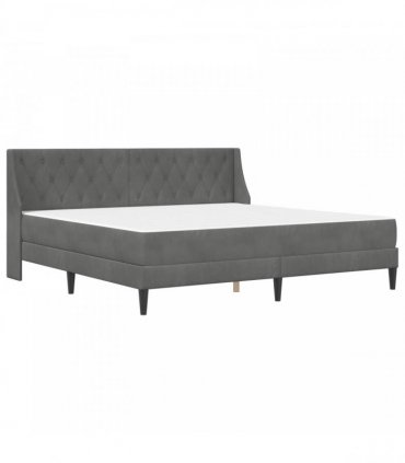 vidaXL Bed Frame with Mattress Dark Grey 180 x 200 cm Velvet