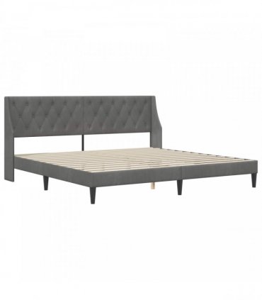 vidaXL Bed Frame with Mattress Dark Grey 180 x 200 cm Velvet