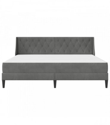 vidaXL Bed Frame with Mattress Dark Grey 180 x 200 cm Velvet