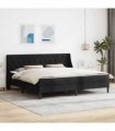 vidaXL Bed Frame with Mattress Black 180 x 200 cm Velvet