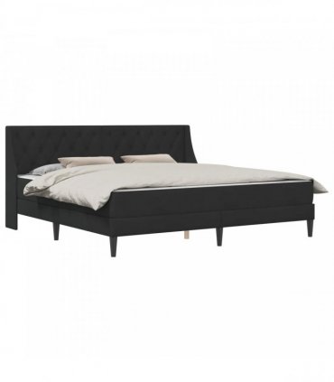 vidaXL Bed Frame with Mattress Black 180 x 200 cm Velvet