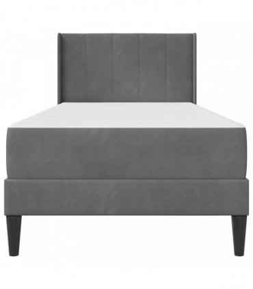 vidaXL Bed Frame with Mattress Dark Grey 90 x 190 cm Velvet