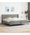 vidaXL Bed Frame with Mattress Light Grey 180 x 200 cm Velvet