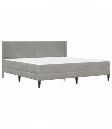 vidaXL Bed Frame with Mattress Light Grey 180 x 200 cm Velvet