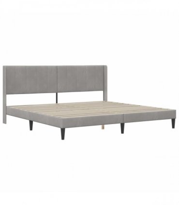 vidaXL Bed Frame with Mattress Light Grey 180 x 200 cm Velvet