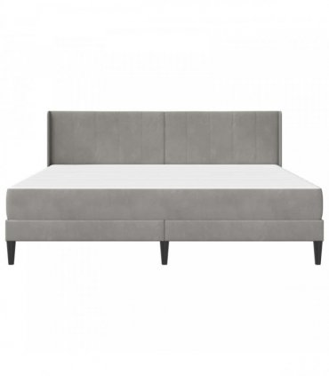 vidaXL Bed Frame with Mattress Light Grey 180 x 200 cm Velvet