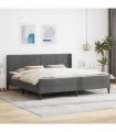 vidaXL Bed Frame with Mattress Dark Grey 180 x 200 cm Velvet