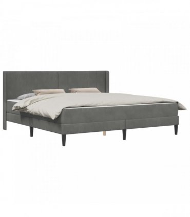 vidaXL Bed Frame with Mattress Dark Grey 180 x 200 cm Velvet