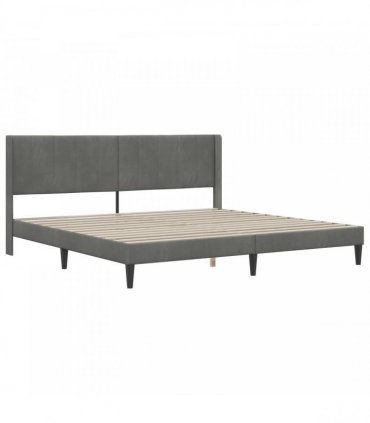 vidaXL Bed Frame with Mattress Dark Grey 180 x 200 cm Velvet