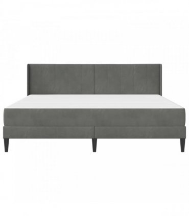 vidaXL Bed Frame with Mattress Dark Grey 180 x 200 cm Velvet
